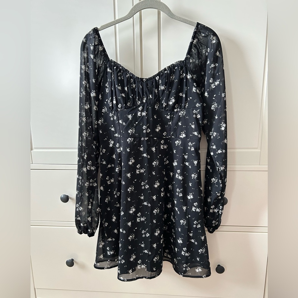 Hollister Floral Black Dress